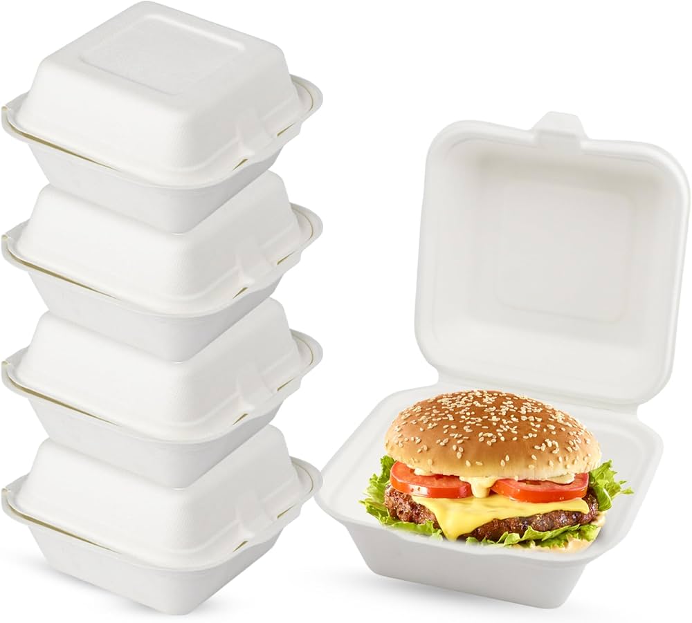 Burger Boxes White (Baggase)